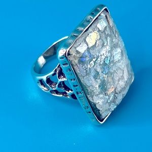 Roman Glass Bold Sterling Silver ring